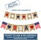 USA Banner Burlap 4th of July Decorations Rustic Patriotic Banner (White)